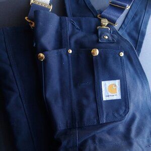 Vintage 2008 Carhartt Insulated Overall Bib Duck Canvas Navy Made in U.S.A.